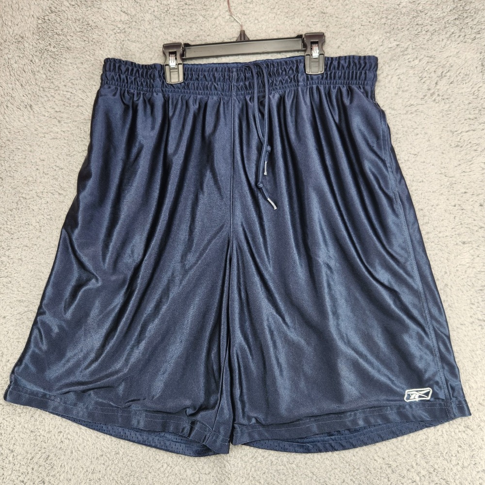 Vintage Reebok Dazzle Reversible Basketball Gym Shorts Mens Size XL Blue